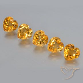 Gemme di Citrino Arancio intenso-OroG naturale da 5.61 ct, Cuore, VS