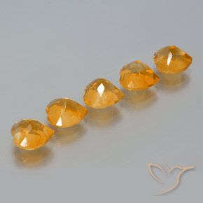 Gemme di Citrino Arancio intenso-OroG naturale da 5.61 ct, Cuore, VS