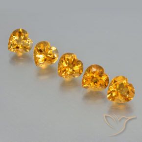 Gemme di Citrino Arancio intenso-OroG naturale da 5.90 ct, Cuore, VS