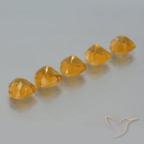 Gemme di Citrino Arancio intenso-OroG naturale da 5.90 ct, Cuore, VS
