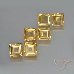 Gemme di Citrino Arancio dorato naturale da 5.81 ct, Quadrato, VS