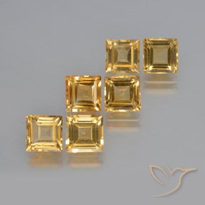 Gemme di Citrino Dorato naturale da 6.59 ct, Quadrato, VS