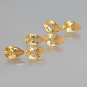 Citrino naturale dorato da 4,19 ct, taglio a pera, VS