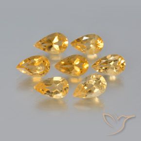 Gemme di Citrino Arancio chiaro-Oro naturale da 5.78 ct, Forma a pera, VS