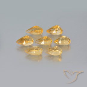 Gemme di Citrino Arancio chiaro-Oro naturale da 5.78 ct, Forma a pera, VS