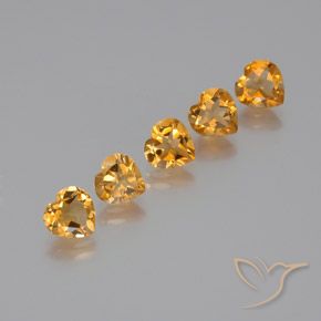 Citrino naturale dorato da 5,16 ct, a forma di cuore, VS