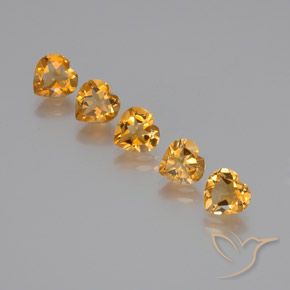 Citrino naturale dorato da 5,16 ct, a forma di cuore, VS