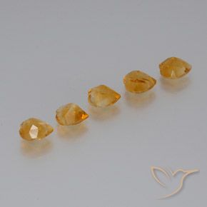 Citrino naturale dorato da 5,16 ct, a forma di cuore, VS