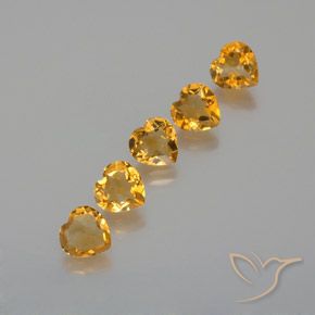 4.97ctw Naturale Arancio medio-chiaro-oroG Citrino, Cuore, VS