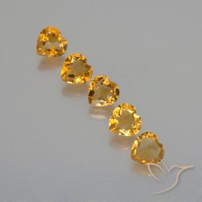 Gemme di Citrino Arancio medio-chiaro-oroG naturale da 4.97 ct, Cuore, VS