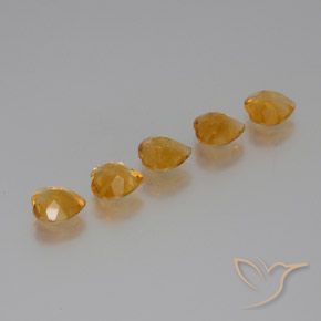 Gemme di Citrino Arancio medio-chiaro-oroG naturale da 4.97 ct, Cuore, VS