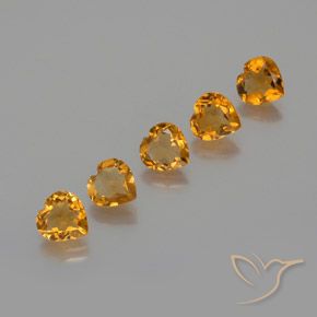 4.80ctw Naturale Arancio Scuro-Oro Citrino, Cuore, VS