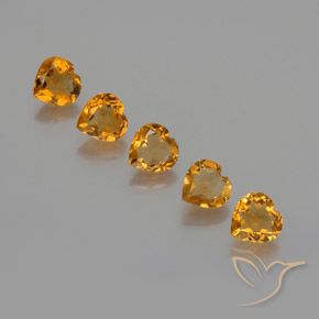 Gemme di Citrino Arancio Scuro-Oro naturale da 4.80 ct, Cuore, VS
