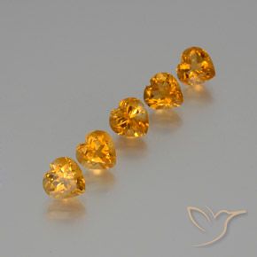 5.71ctw Naturale Arancione scuro Citrino, Cuore, VS