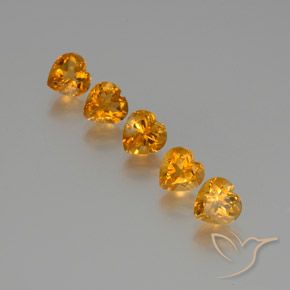 Gemme di Citrino Arancione scuro naturale da 5.71 ct, Cuore, VS