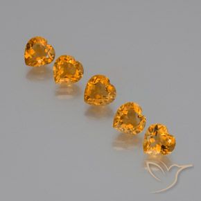 Gemme di Citrino Arancio intenso-OroG naturale da 5.48 ct, Cuore, VS