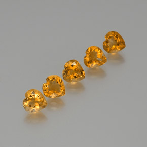 Citrino naturale dorato da 5,25 ct, a forma di cuore, VS