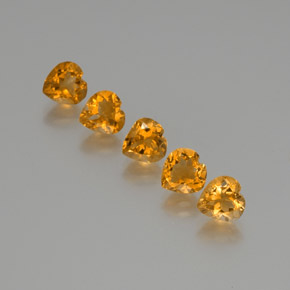 Citrino naturale dorato da 5,25 ct, a forma di cuore, VS
