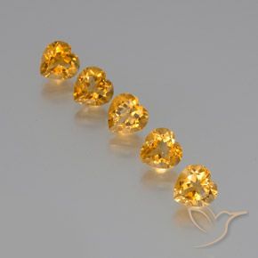 Gemme di Citrino Arancio intenso-OroG naturale da 5.77 ct, Cuore, VS