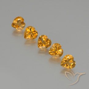 Gemme di Citrino Arancio intenso-OroG naturale da 5.59 ct, Cuore, VS