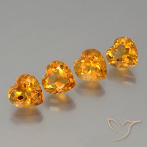 4.00ctw Naturale Oro Citrino, Cuore, VVS-VS