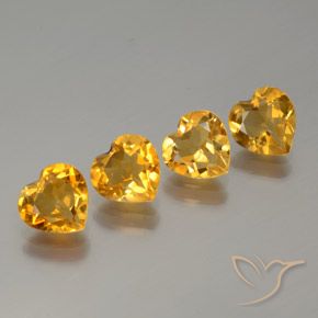 3.18ctw Naturale Arancio-Oro Citrino, Cuore, VS