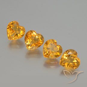Gemme di Citrino Arancio-Oro naturale da 4.37 ct, Cuore, VVS-VS