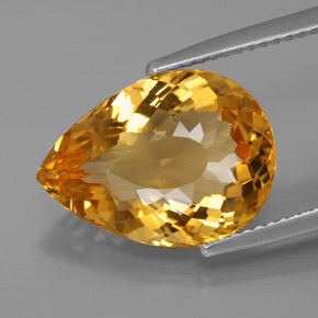 Citrino naturale giallo da 6,57 ct, taglio a pera, IF