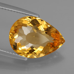 Citrino naturale giallo da 6,57 ct, taglio a pera, IF