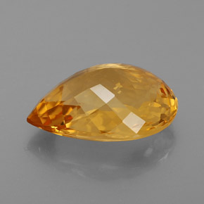 Citrino naturale giallo da 6,57 ct, taglio a pera, IF