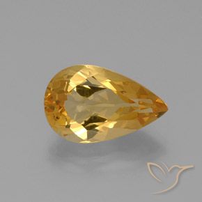 Citrino Dorato naturale da 8.90 ct, Forma a pera, VVS