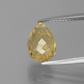 Citrino naturale dorato da 3,68 ct, briolette, VVS
