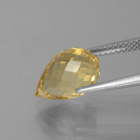 Citrino naturale dorato da 3,68 ct, briolette, VVS