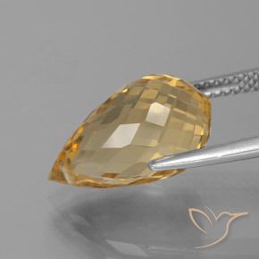 Citrino Oro medio naturale da 5.95 ct, Taglio briolette, VVS