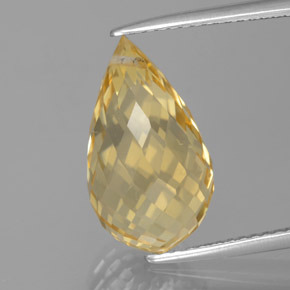 Citrino Oro medio naturale da 7.02 ct, Taglio briolette, VVS