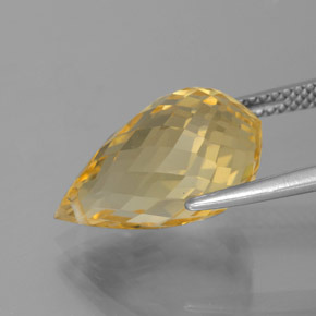 Citrino Oro medio naturale da 7.02 ct, Taglio briolette, VVS