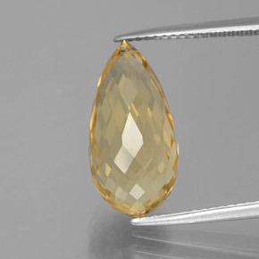 Citrino naturale dorato da 7,48 ct, briolette, VVS-VS
