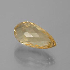 Citrino naturale dorato da 7,48 ct, briolette, VVS-VS
