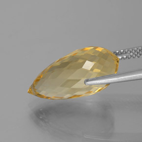 Citrino naturale dorato da 7,48 ct, briolette, VVS-VS