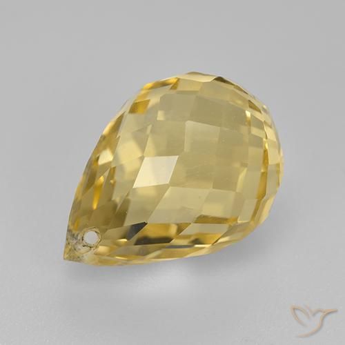 4.21ct Naturale Oro Citrino, Taglio briolette, VVS-VS