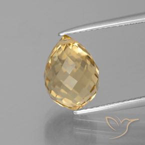 4.38ct Naturale Dorato Citrino, Taglio briolette, VVS