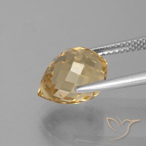 Citrino Dorato naturale da 4.38 ct, Taglio briolette, VVS