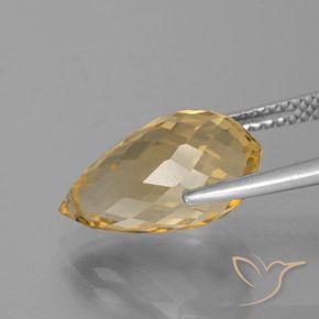 Citrino Dorato naturale da 5.32 ct, Taglio briolette, VVS