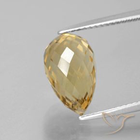 4.83ct Naturale Oro medio Citrino, Taglio briolette, VVS-VS