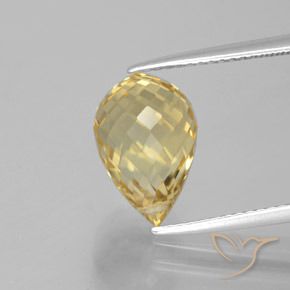 4.73ct Naturale Dorato Citrino, Taglio briolette, VVS