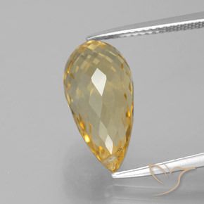 6.05ct Naturale Oro Citrino, Taglio briolette, VVS-VS