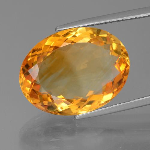 Citrino arancio scuro-oro naturale da 16,50 ct, taglio ovale, VVS-VS