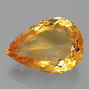 Citrino naturale giallo da 14,43 ct, taglio a pera, VVS