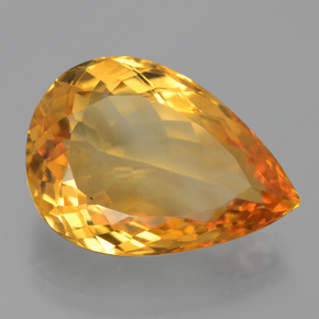 Citrino naturale giallo da 14,43 ct, taglio a pera, VVS