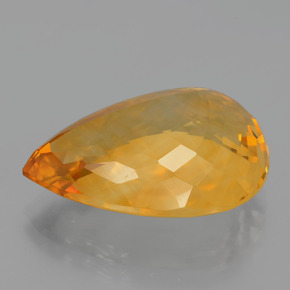 Citrino naturale giallo da 14,43 ct, taglio a pera, VVS